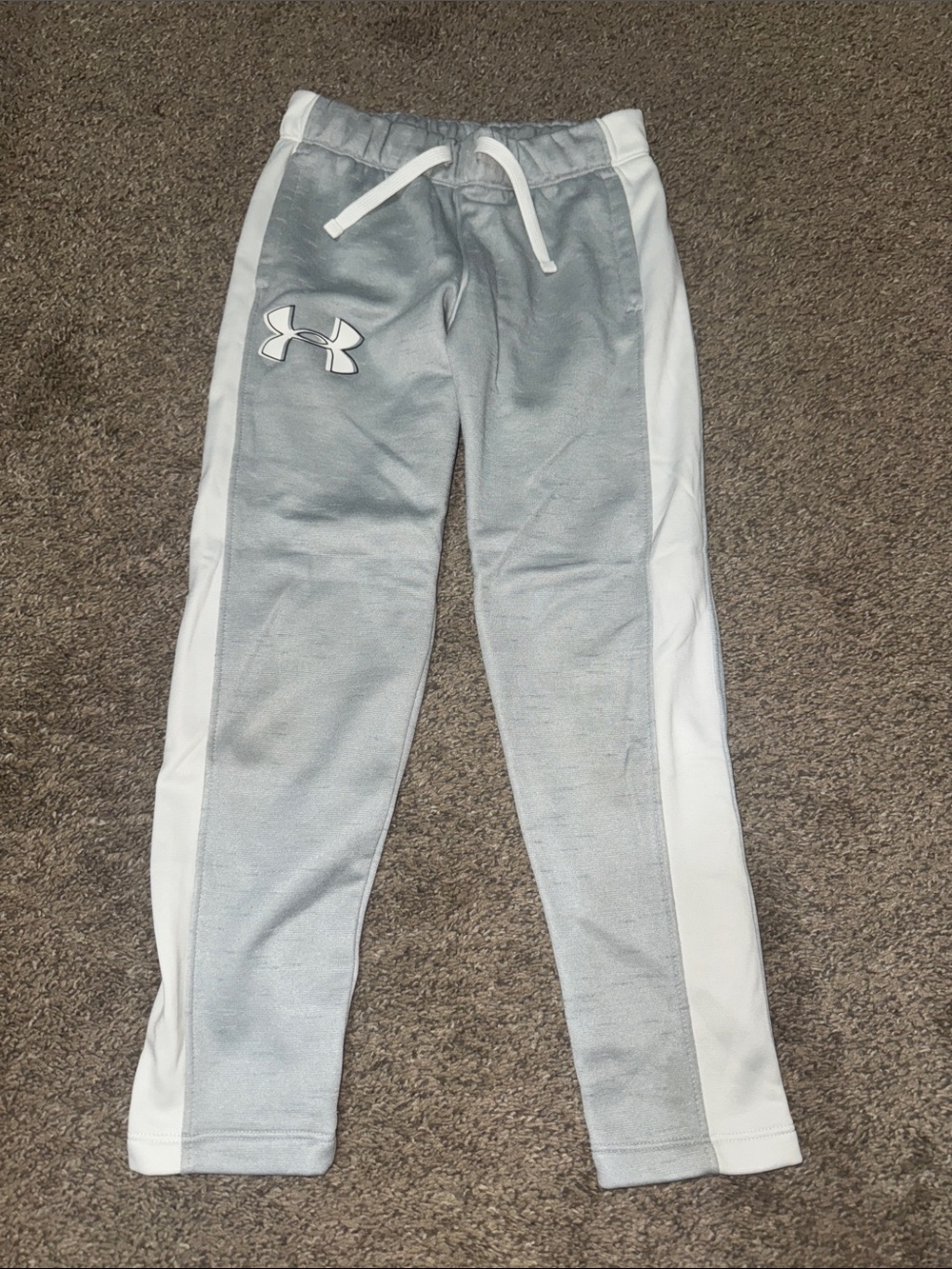 Girls Under Armour Gray and White Kids' Performance Joggers